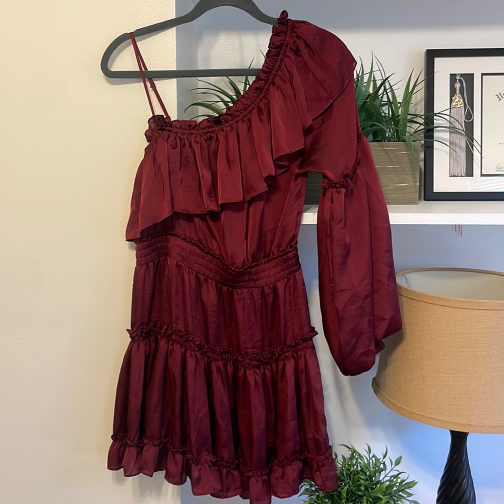 MISA LOS ANGELES ONE SHOULDER DRESS SIZE S